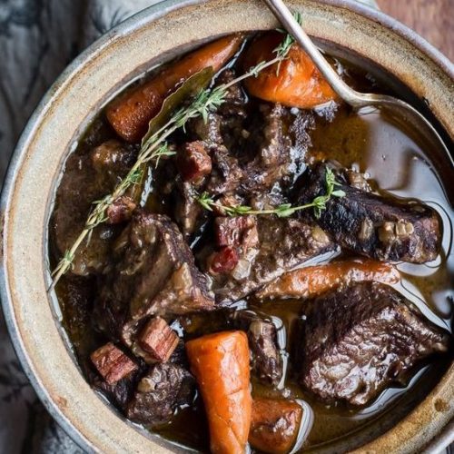 Classic beef bourguignon
